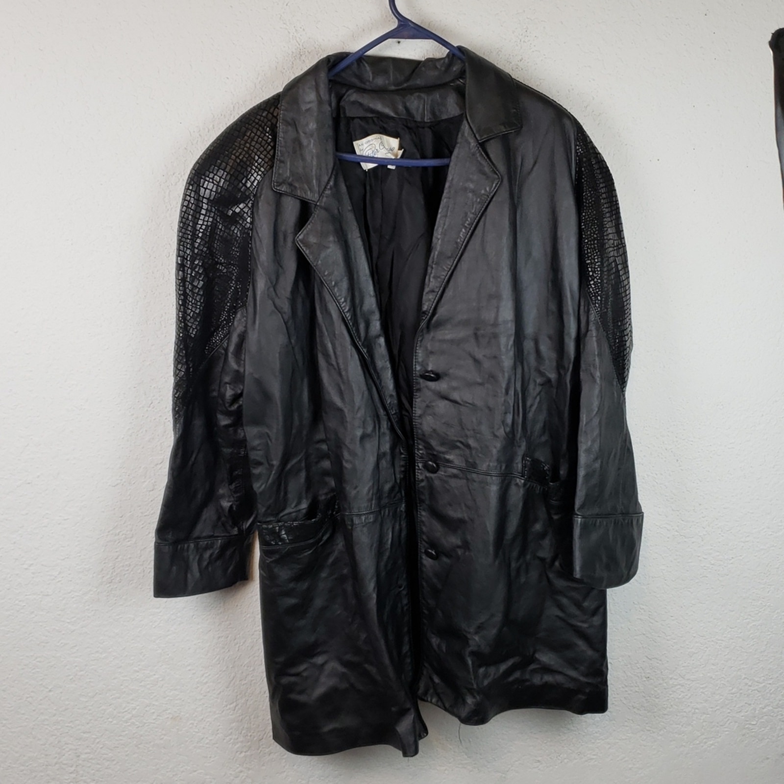 Peter Caruso Leather Jacket Made In U.S.A Buttons Are Leather To